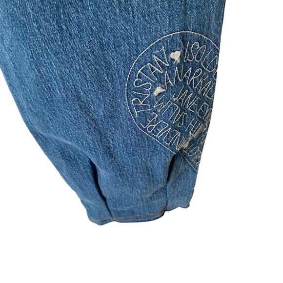 Pilcro Anthropologie Embroidered Patch Heart Words Jeans size 28 - Picture 8 of 11